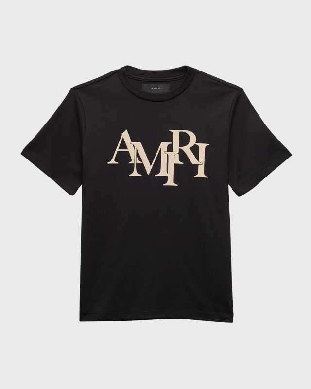 Girl's Staggered Logo-Print T-Shirt, Size 4-12