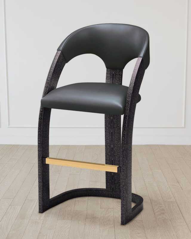Delia Ebony Cerused Bar Stool