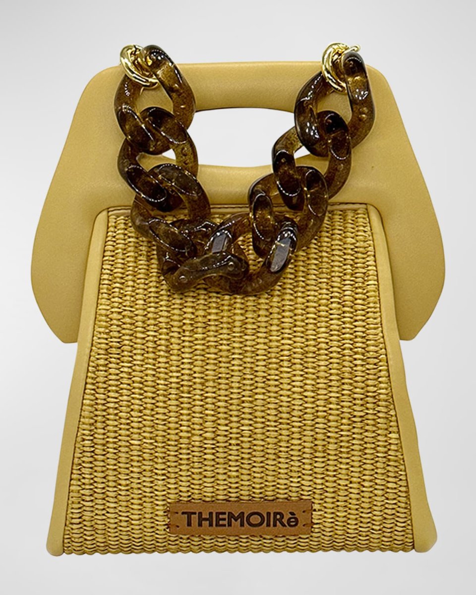 Clori Eco-Fabric Straw Top-Handle Bag