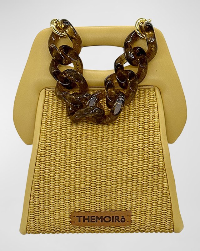 Clori Eco-Fabric Straw Top-Handle Bag