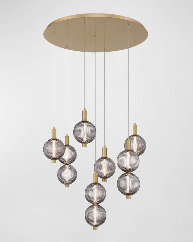 Palmas 7-Light LED Golden Chandelier