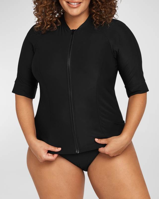 Seurat Short-Sleeve Full-Zip Rashguard Top