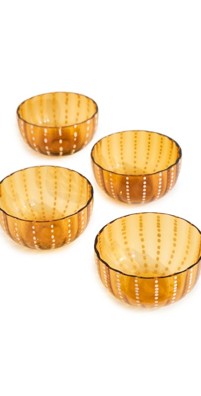 Zafferano Perle Small Bowl Set of 4 Amber