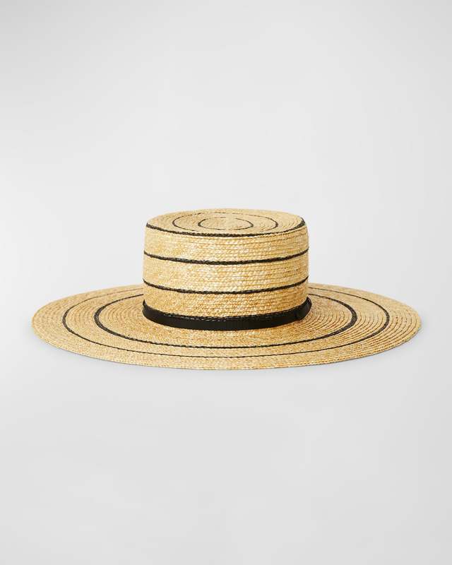 Piper Striped Straw Fedora