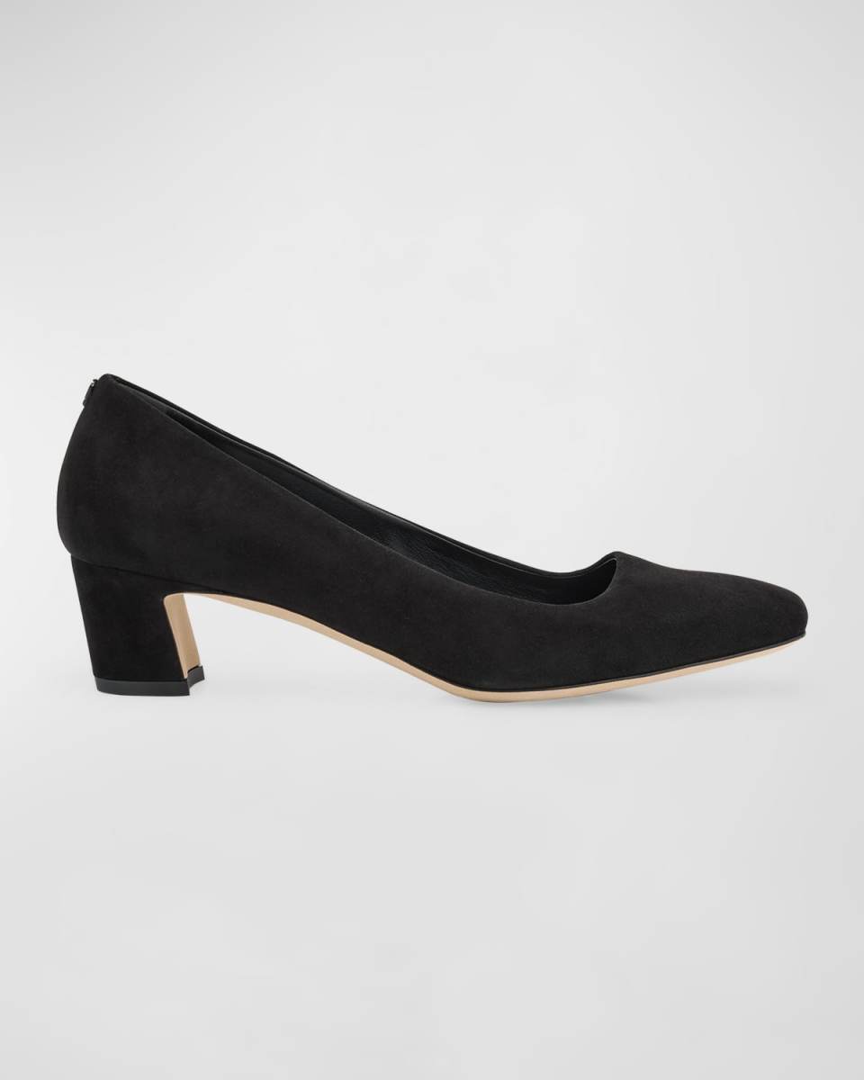Winnie Suede Square-Toe Pumps