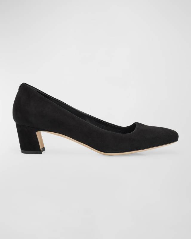 Winnie Suede Square-Toe Pumps