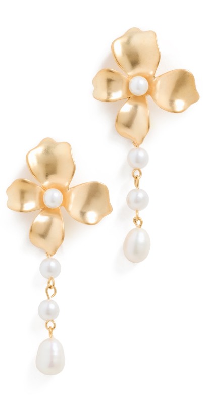 SHASHI Gabriella Earrings Gold/Pearl