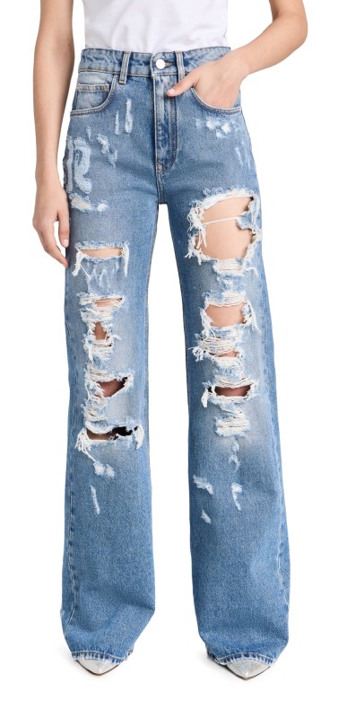 rabanne Denim Ripped Jeans Denim Blue