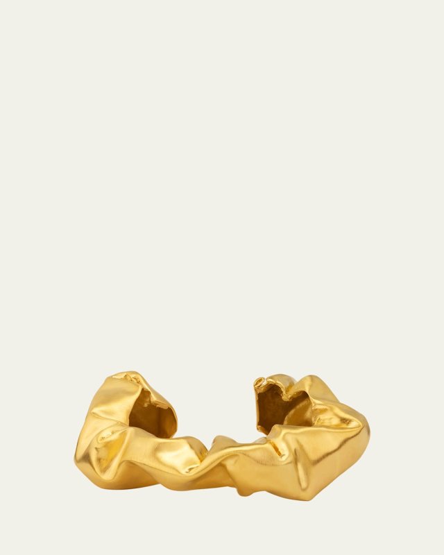 14K Gold-Plated Brass Scrunch Cuff Bracelet