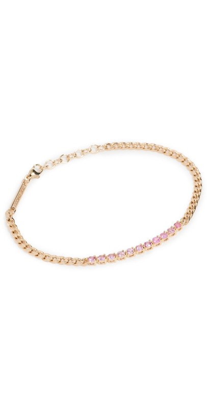 Zoe Chicco 14k Gold Tennis Pink Segment Bracelet Gold