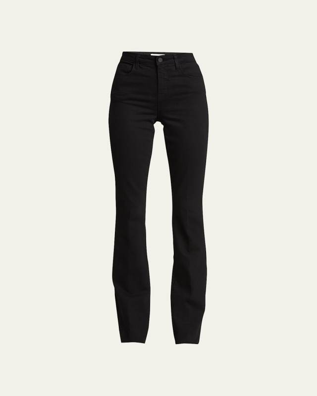Ruth High-Rise Straight Jeans w/ Raw Hem