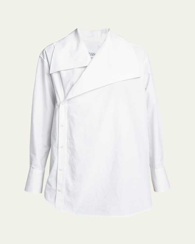 Oversized Collar Button Down Shirt