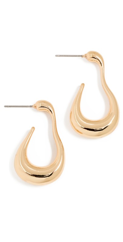 LELET NY Glossy Drip Hoop Earrings Gold
