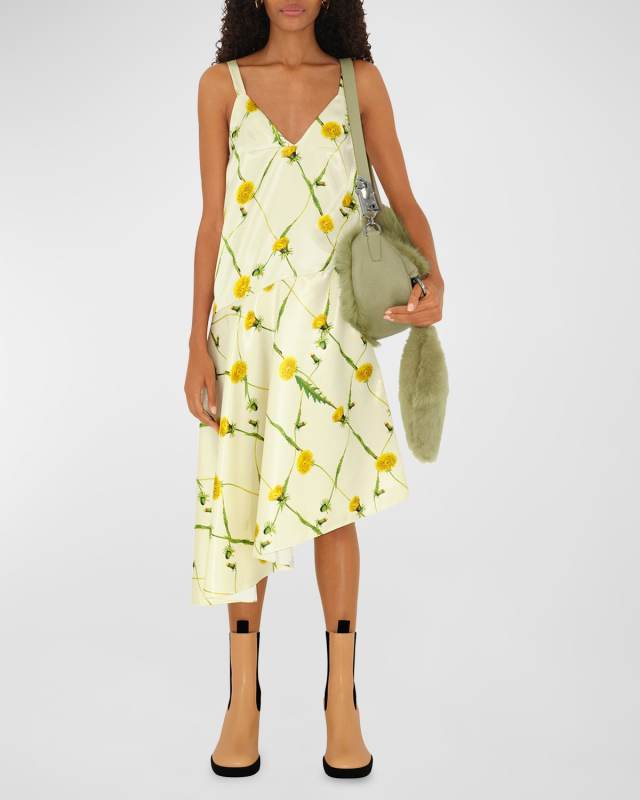 Floral Print High-Low Mini Dress