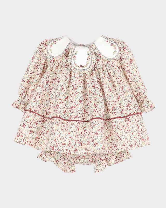 Girl's Floral Petal Float Dress W/ Bloomers, Size 6M-