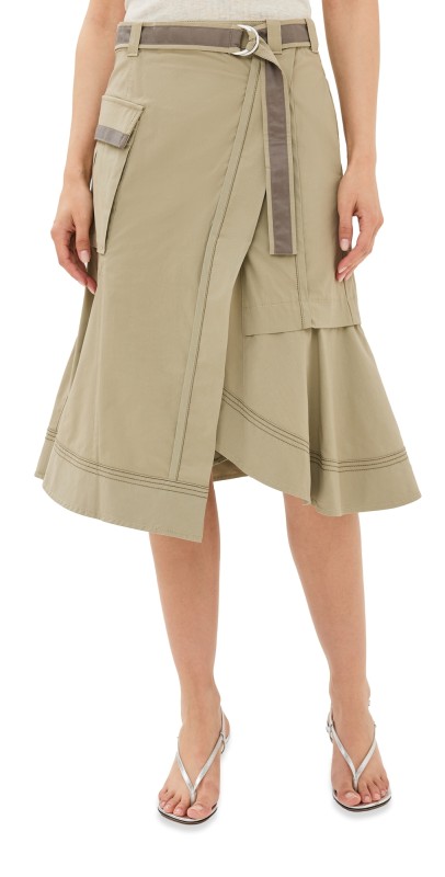 3.1 Phillip Lim Double Layered Utility Cargo Skirt Fog