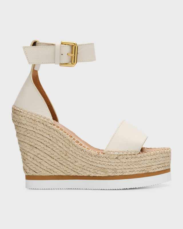 Glyn Leather Wedge Espadrille Sandals