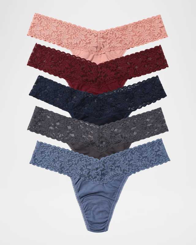 5-Pack Holiday Low-Rise Lace Thongs