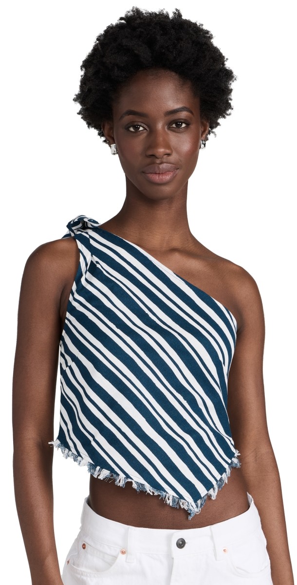 SIMONMILLER Mette Linen Top Ink/Macadamia Stripe
