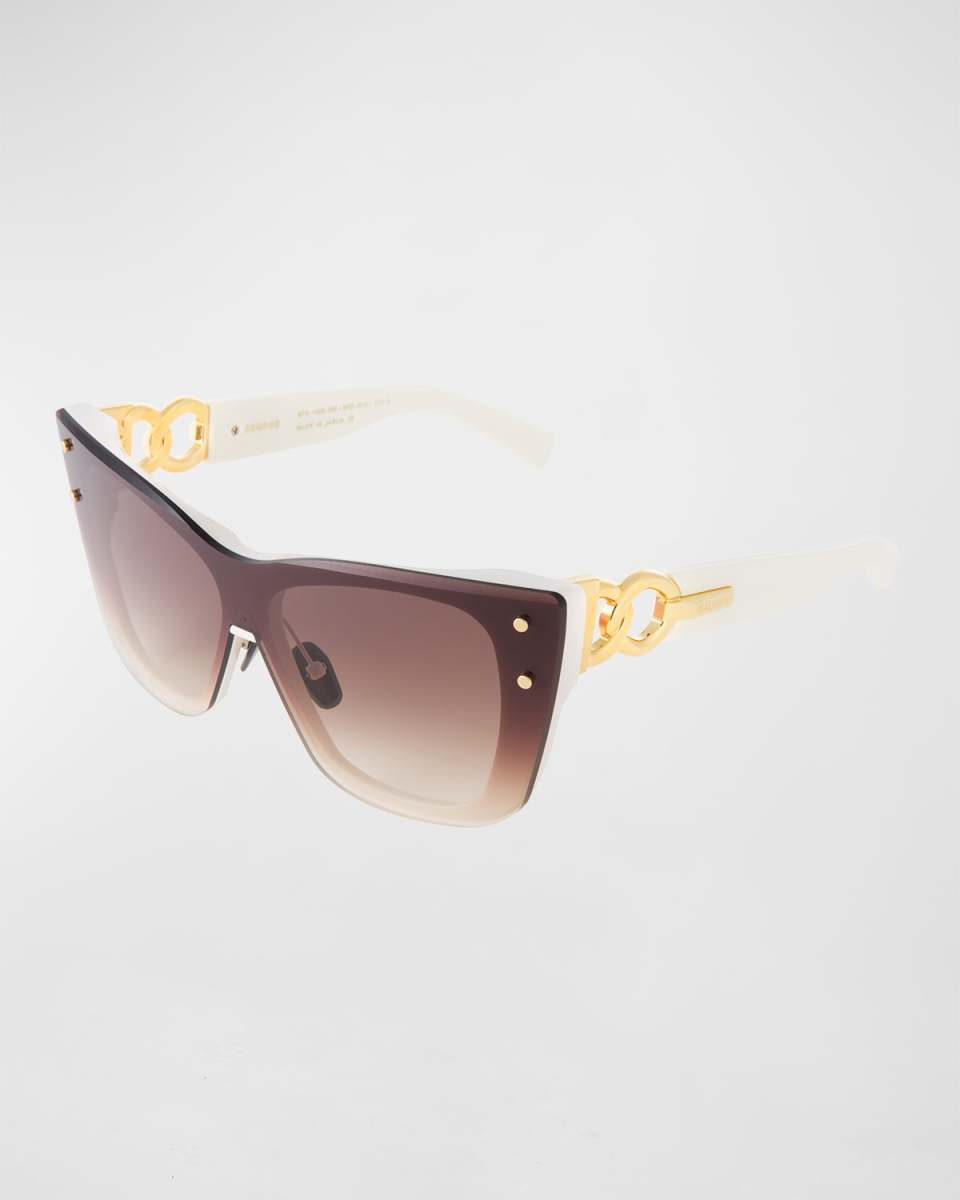 Armour Metal Chain & Acetate Cat-Eye Sunglasses