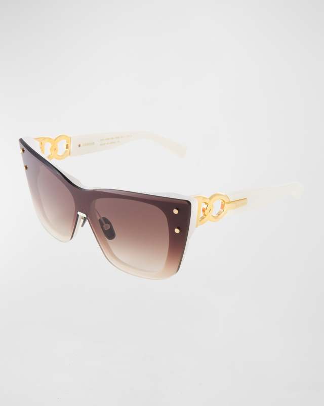 Armour Metal Chain & Acetate Cat-Eye Sunglasses