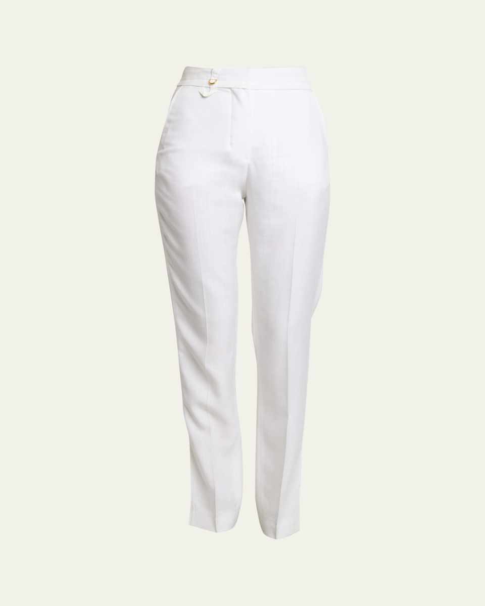 Tibau Straight Slit-Cuff Pants