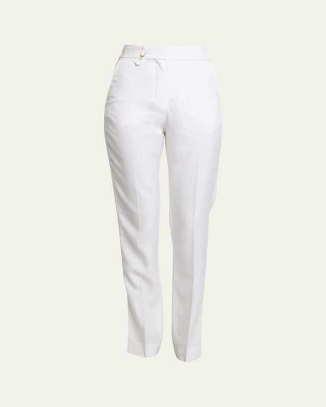 Tibau Straight Slit-Cuff Pants