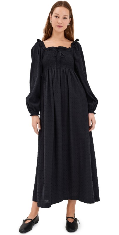 Hill House Home The Scarlett Midi Nap Dress Black