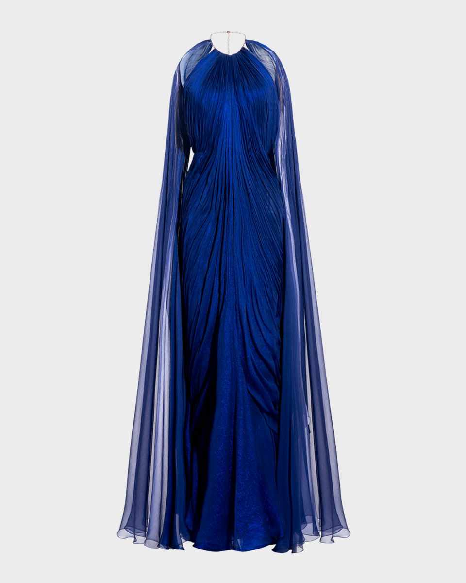 Larisa Pleated Chiffon Gown