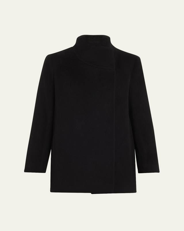 Byren Stand Collar Wool Coat