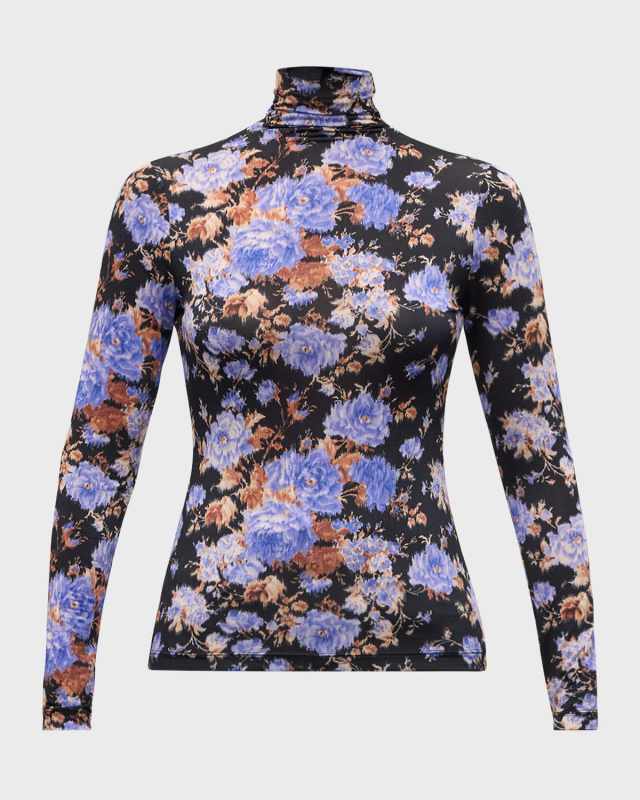 Aurelia Printed Turtleneck Long-Sleeve Top