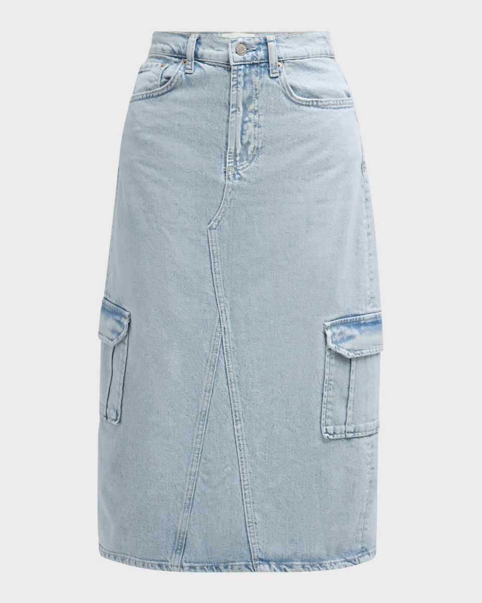 Highland Cargo Denim Midi Skirt