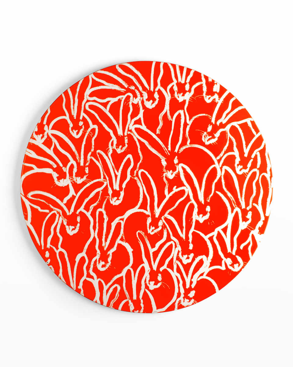 Rabbit Run Round Lacquer Placemat, Orange