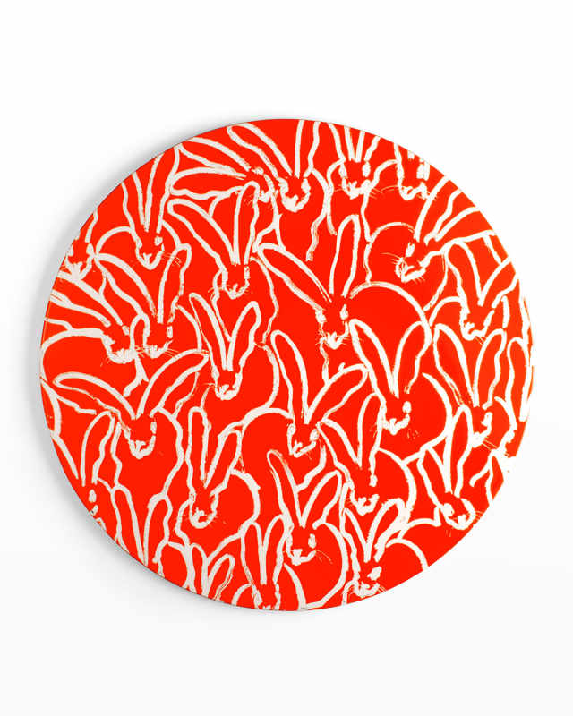 Rabbit Run Round Lacquer Placemat, Orange