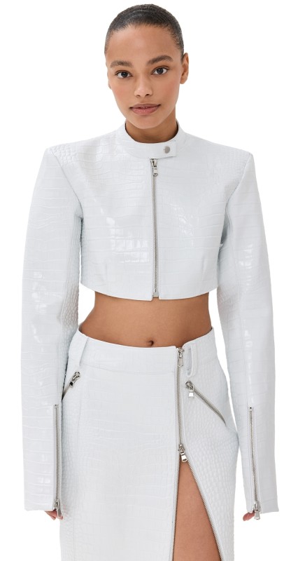 LaQuan Smith Cropped Jacket White