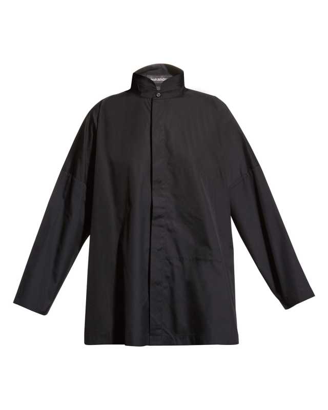 Wide Double Stand Collar Shirt - Long