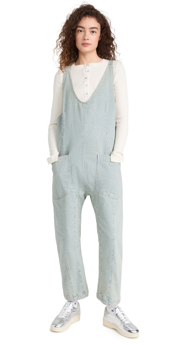 Free People High Roller Railroad Jumpsuit PILLOW TALKTRIPE