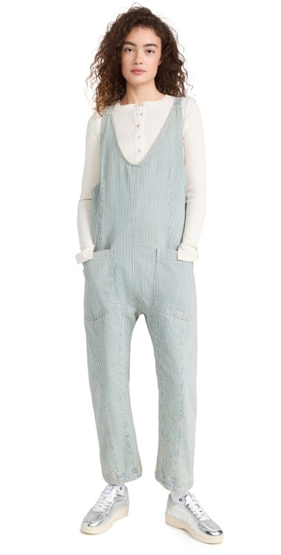 Free People High Roller Railroad Jumpsuit PILLOW TALKTRIPE