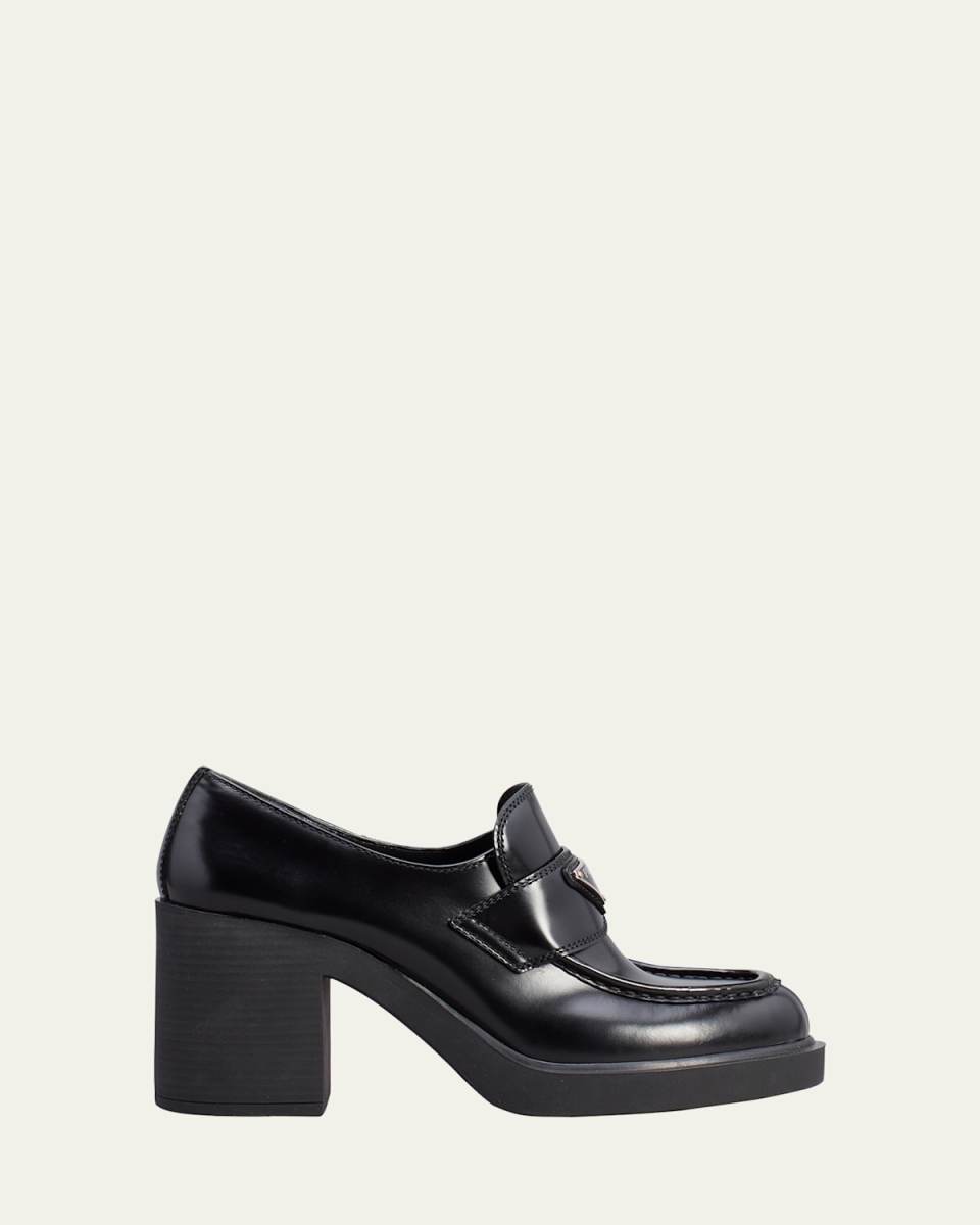 Chocolate Flow Heeled Loafers