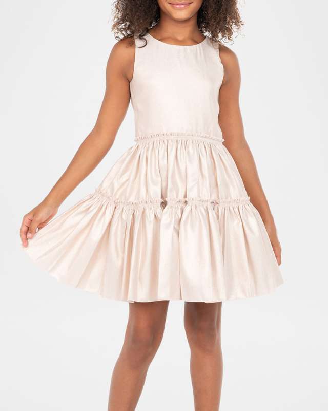 Girl's Ariana Iridescent Tiered Dress, Size 7-16