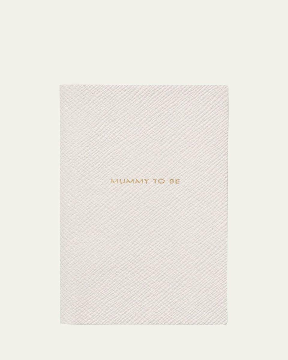 Mummy To Be Chalk Panama Leather Notebook