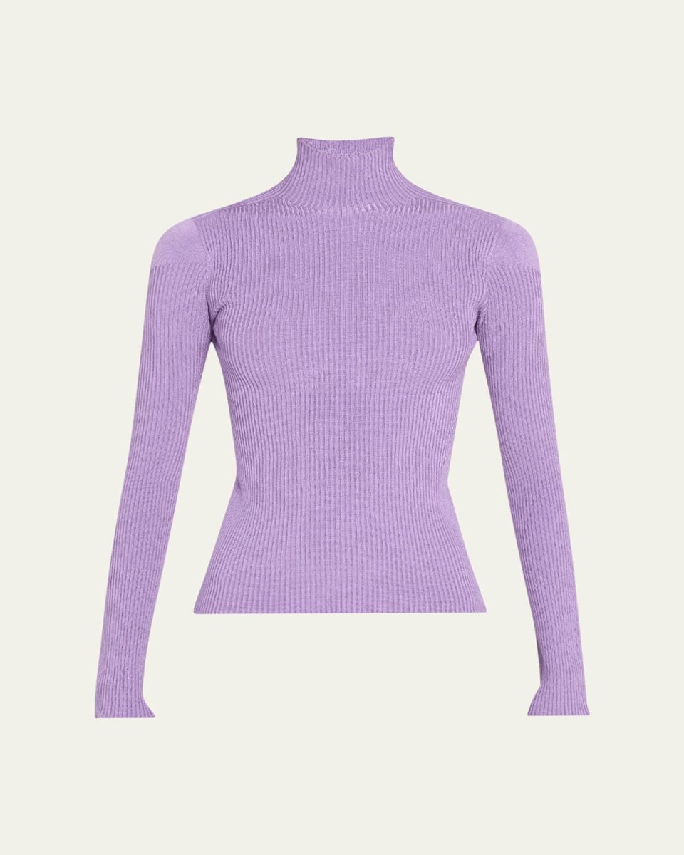 High-Neck Seamless Silk Rib Bodysuit