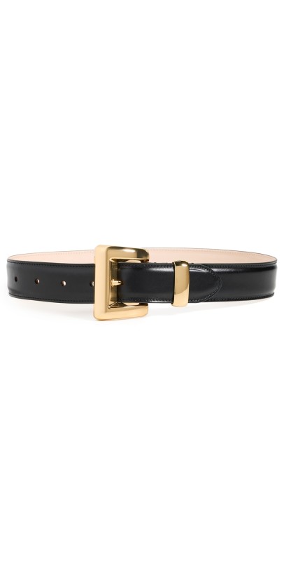 BY FAR Marco Black Leather Belt Black