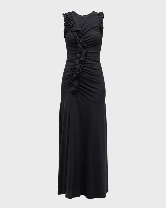 Bendetta Ruffled Cotton Sleeveless Maxi Dress