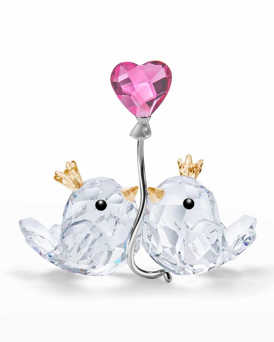 Pink Heart Love Birds Decorative Object