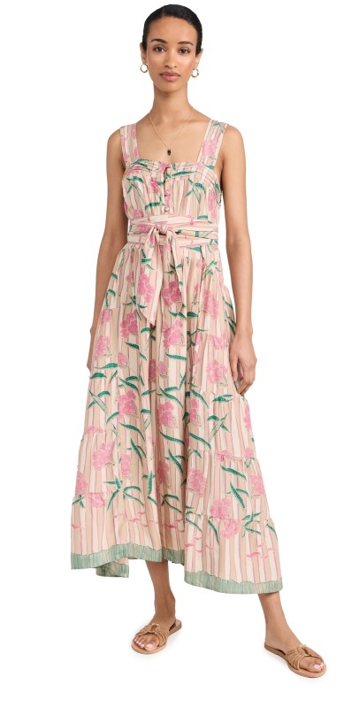 Natalie Martin Collection Jasmine Maxi Dress with Sash Chamomile Rose