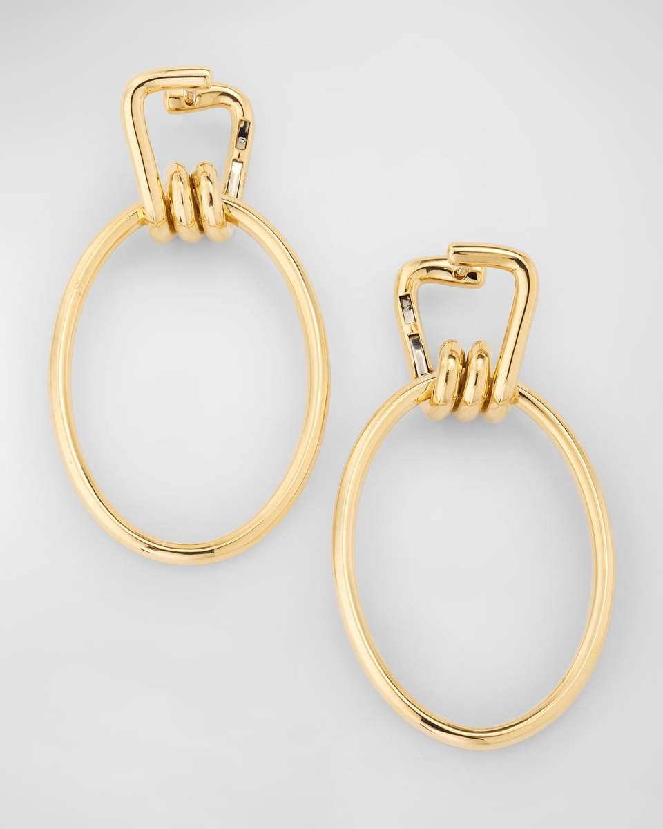 Huxley 18K Gold Elongated Coil Link Earrings