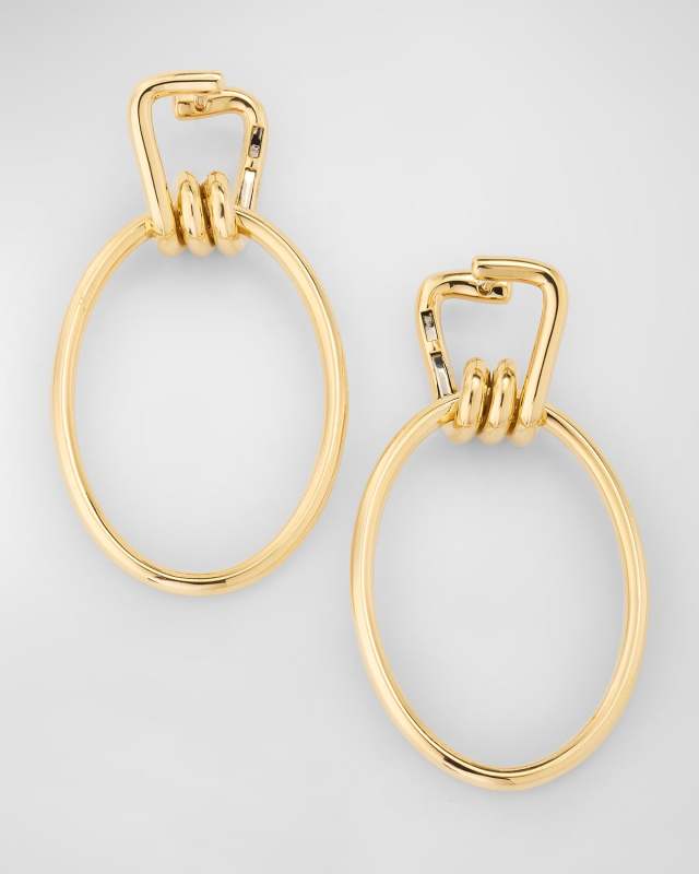 Huxley 18K Gold Elongated Coil Link Earrings