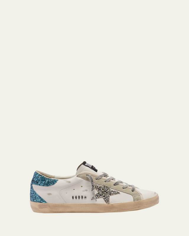 Superstar Leather Glitter Low-Top Sneakers