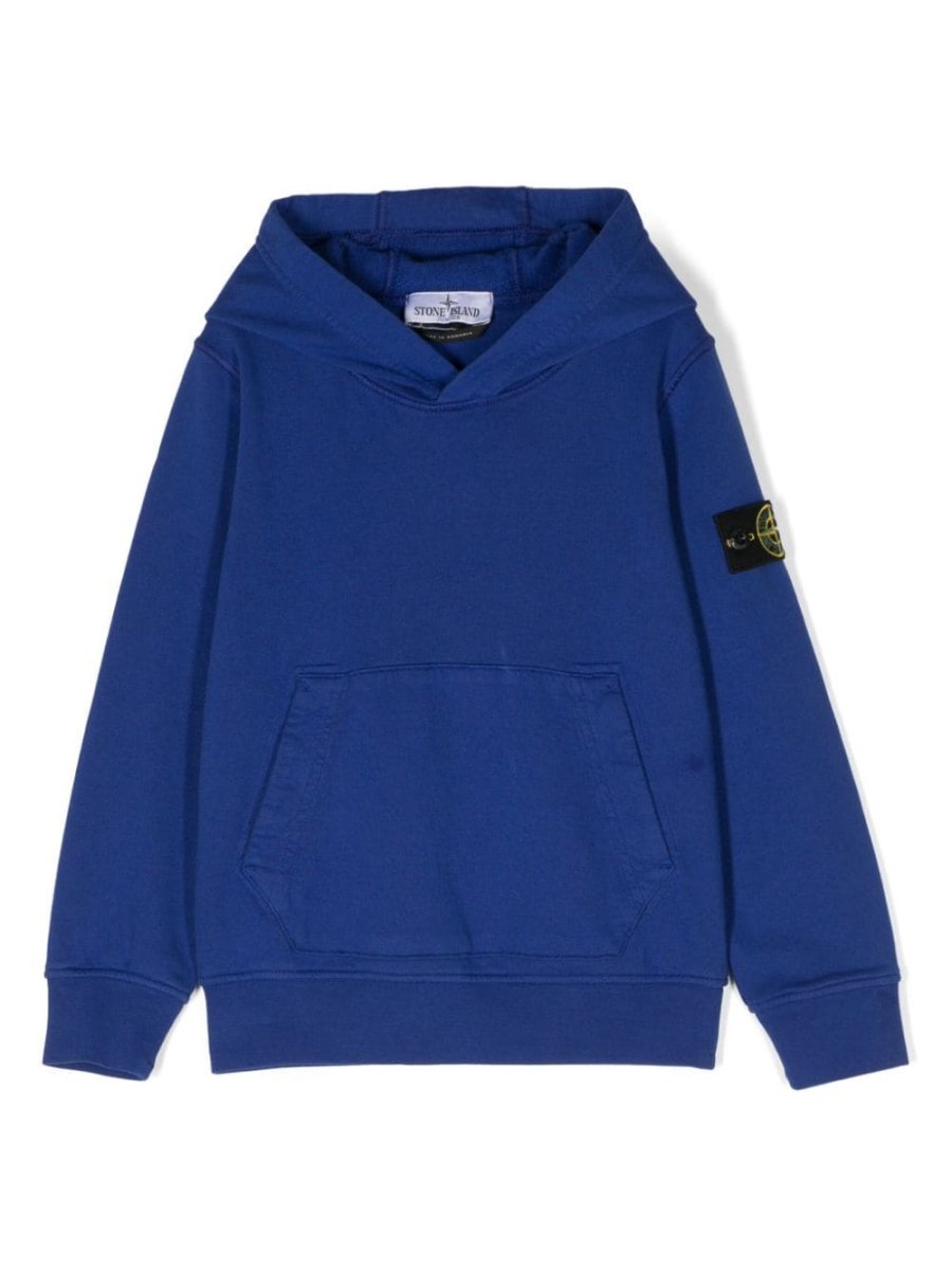 Compass-badge cotton hoodie